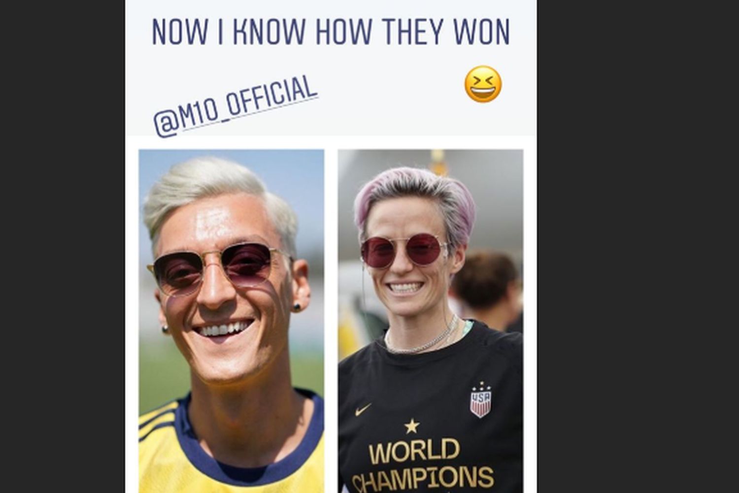 Arsenal, per Aubameyang Ozil è... Megan Rapinoe! FOTO