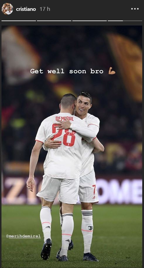 Ronaldo scrive a Demiral dopo l'infortunio FOTO