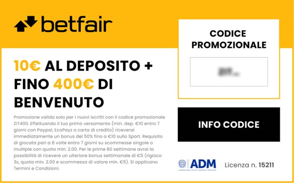 CODICE PROMOZIONALE BETFAIR
